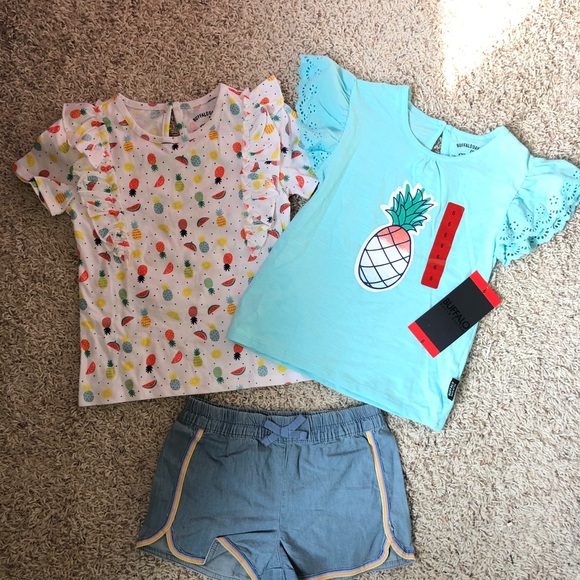 Shirts Tops Nwt Girls Shirt Shorts Set 3 Piece Set Poshmark